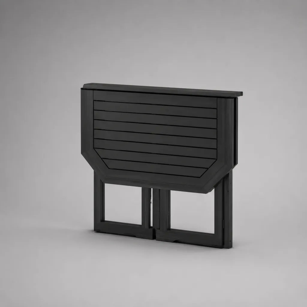 Klappbarer Balkontisch aus massivem Akazienholz, rechteckig, Anthrazit, 90 × 50 × 74 cm
